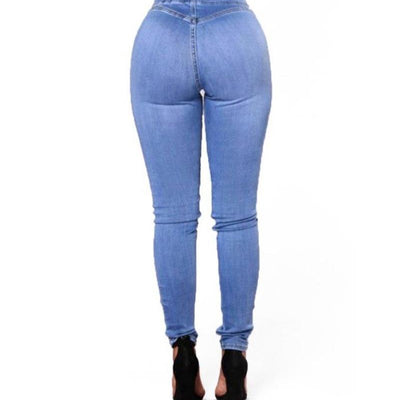 High Waist Skinny Pencil Denim Pants