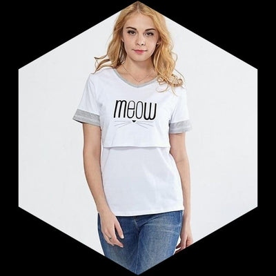 100%Cotton Nursing T-shirt Simple Breastfeeding
