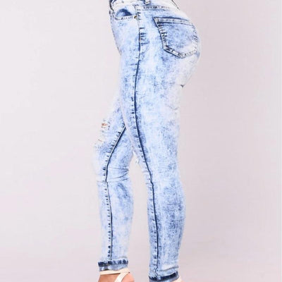 Classic High Waist Skinny Pencil Denim Pants