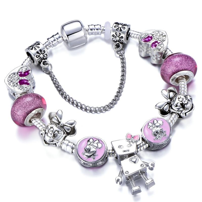 Vintage Silver Color Charm Bracelet