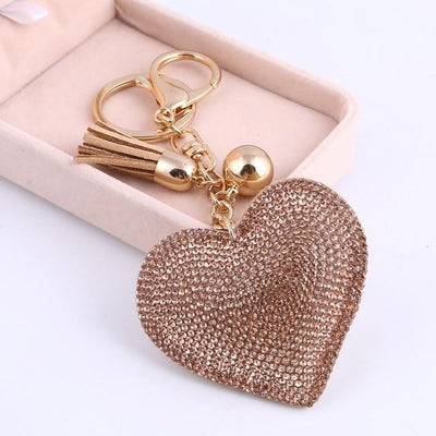 6 Colors Love Heart Pendant Key Chains For Girls