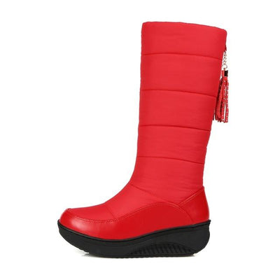 new fashion snow boots rhinestone wedges high heels