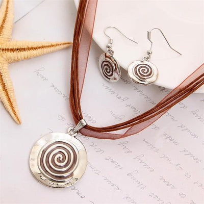 Summer Style Enamel Silver Pendant Jewelry Sets