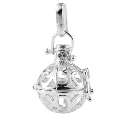 Hollow Cage Filigree Ball Box Copper Crown Pendant