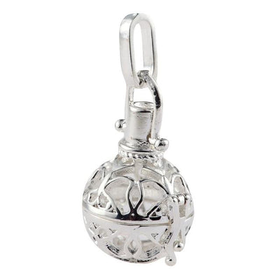 Hollow Cage Filigree Ball Box Copper Crown Pendant