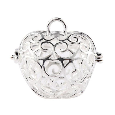Hollow Cage Filigree Ball Box Copper Crown Pendant
