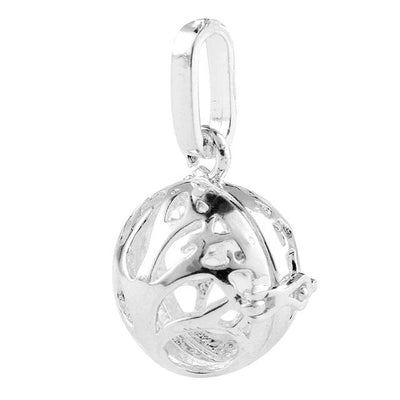 Hollow Cage Filigree Ball Box Copper Crown Pendant