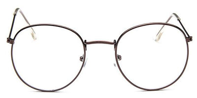 Woman Optical Frames Metal Frame Round Transparent Lenses