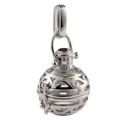 Hollow Cage Filigree Ball Box Copper Crown Pendant