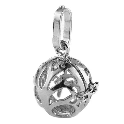 Hollow Cage Filigree Ball Box Copper Crown Pendant