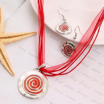 Summer Style Enamel Silver Pendant Jewelry Sets
