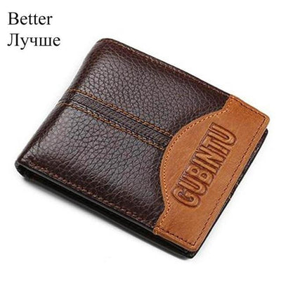 Genuine Leather Brand Casual Zipper Men's Leather Purse