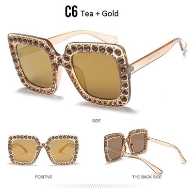 Luxury Designer Oversized Women Cats Eye Sunglasses