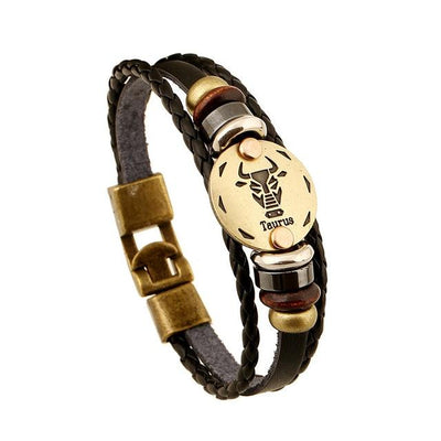 Handmade Leather Zodiac Constellation Bracelets