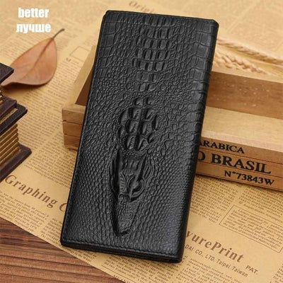 Genuine Leather Men Wallets Crocodile pattern