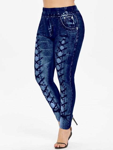 Plus Size Elastic High Waist Workout Legging