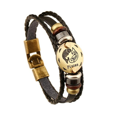 Handmade Leather Zodiac Constellation Bracelets