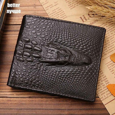 Genuine Leather Men Wallets Crocodile pattern