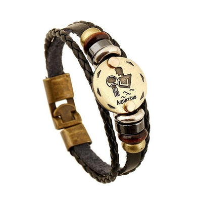 Handmade Leather Zodiac Constellation Bracelets