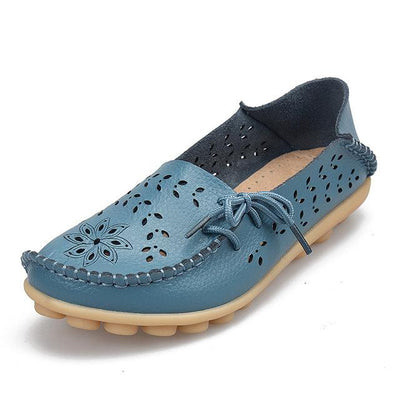 Lace-up Genuine Leather Women Flats Shoe F