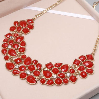 8 Colors Multi color Big Pendant Clavicle Chain Necklace
