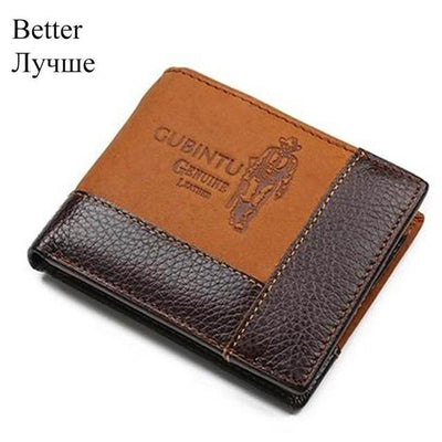 Genuine Leather Brand Casual Zipper Men's Leather Purse