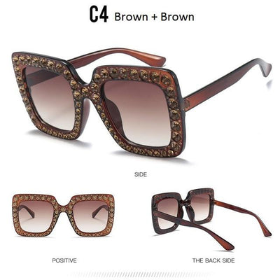 Luxury Designer Oversized Women Cats Eye Sunglasses