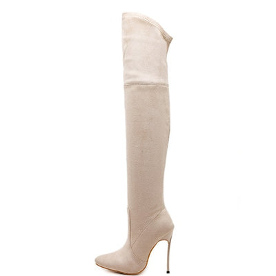 over the knee boots high heels woman shoes