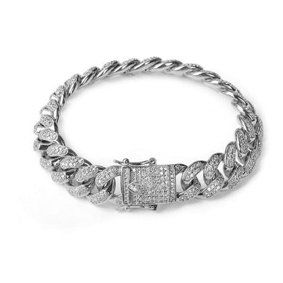 12MM Men Zircon Curb Cuban Link Hip hop Bracelet