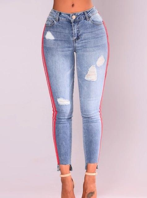 Classic High Waist Skinny Stretch Pencil Denim Pants