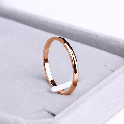 Titanium Stainless Steel Rings Rose Gold