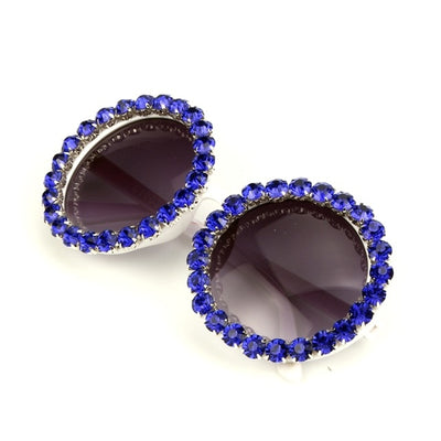 Luxury vintage rhinestone round sunglasses
