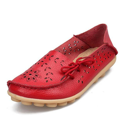 Lace-up Genuine Leather Women Flats Shoe F