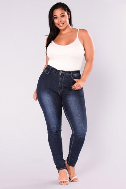 Plus Size High Waist Skinny Pencil Jeans