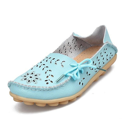 Lace-up Genuine Leather Women Flats Shoe F