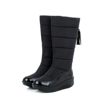 new fashion snow boots rhinestone wedges high heels