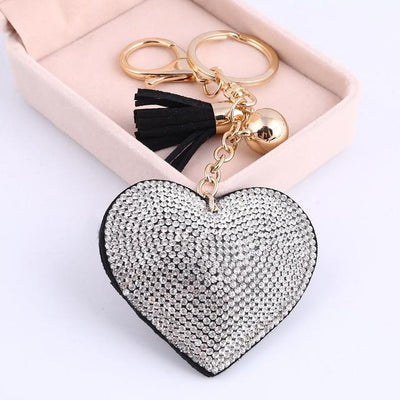 6 Colors Love Heart Pendant Key Chains For Girls