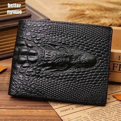 Genuine Leather Men Wallets Crocodile pattern