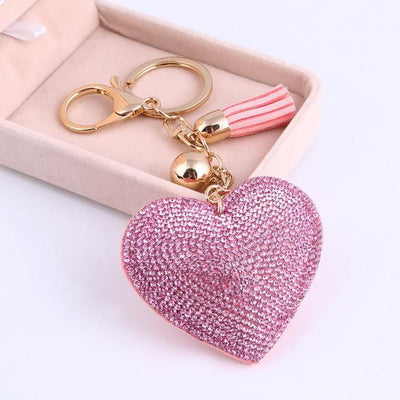 6 Colors Love Heart Pendant Key Chains For Girls