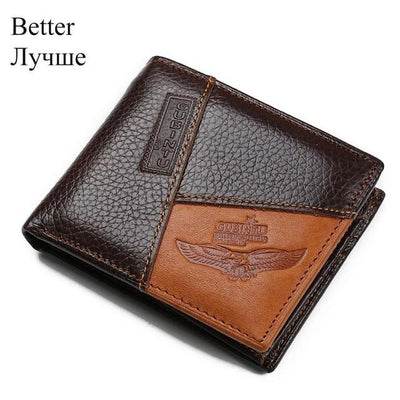 Genuine Leather Brand Casual Zipper Men's Leather Purse