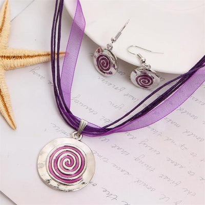 Summer Style Enamel Silver Pendant Jewelry Sets