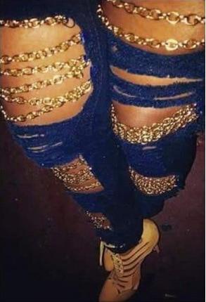 Ripped Waist Women Jeans