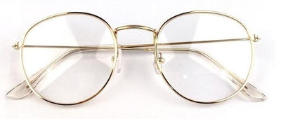 Woman Optical Frames Metal Frame Round Transparent Lenses