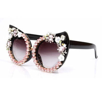 Cat Eyes Rhinestone Decoration Sunglasses
