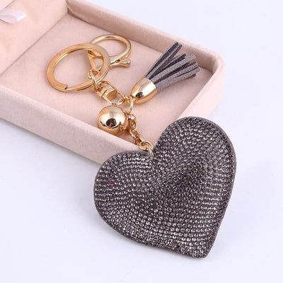 6 Colors Love Heart Pendant Key Chains For Girls