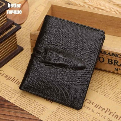 Genuine Leather Men Wallets Crocodile pattern