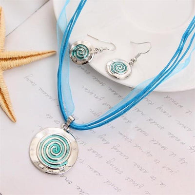 Summer Style Enamel Silver Pendant Jewelry Sets