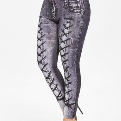 Plus Size Elastic High Waist Workout Legging