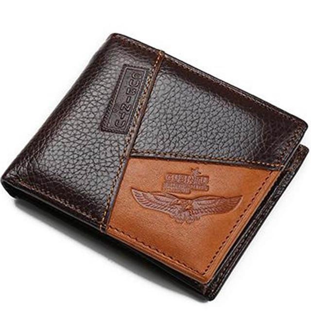 Genuine Leather Brand Casual Zipper Men's Leather Purse