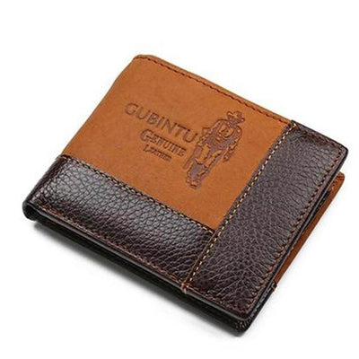Genuine Leather Brand Casual Zipper Men's Leather Purse